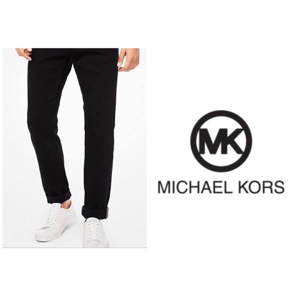 Men Black Michael Kors Slim Fit Pant